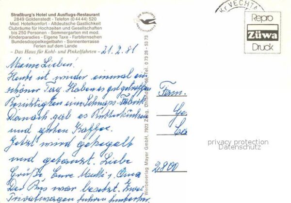 Goldenstedt Strassburgs Hotel Ausflugsrestaurant – Bild 2