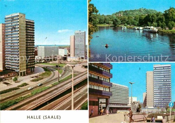 Halle Saale Hochstrasse am Thälmannplatz Hochhäuser