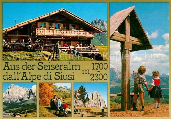 Seiser Alm Dolomiten Berggaststätte Kreuz Bergwandern Dolomi