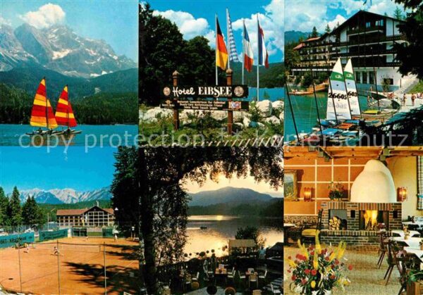 Grainau Hotel Eibsee Restaurant Kamin Seeterras