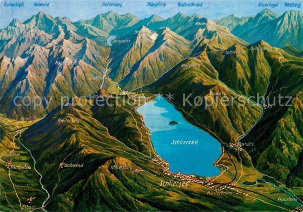 Spitzingsee und Umgebung Alpenpanorama aus der Voge