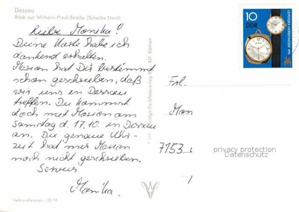 Dessau-Rosslau Blick zur Wilhelm Pieck Strasse Scheibe – Bild 2