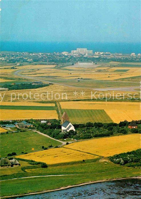 Keitum Sylt Kirche im Hintergrund Silhouhette von W