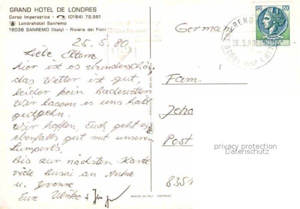 Sanremo Grand Hotel de Londres – Bild 2