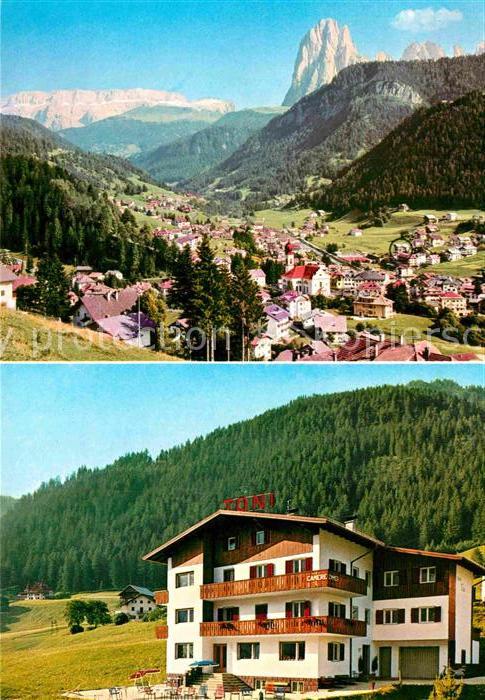 Ortisei St Ulrich Garni Hotel Toni Gesamtansicht mit Dolo