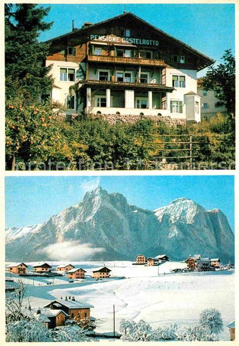 Kastelruth Suedtirol Pension Winterpanorama Dolomiten