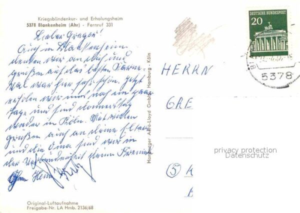 Blankenheim Ahr Kriegsblindenkurheim Erholungsheim Orig – Bild 2