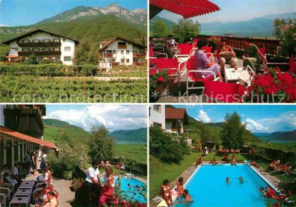 Tramin Weinstrasse  Hotel Winzerhof Restaurant Terrasse Swi