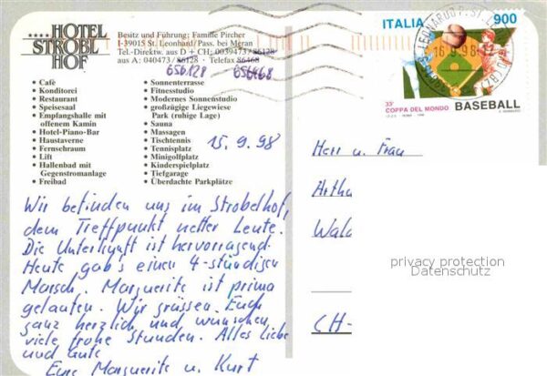 St Leonhard Passeier Hotel Strobl Hof Garten Swimming Pool – Bild 2