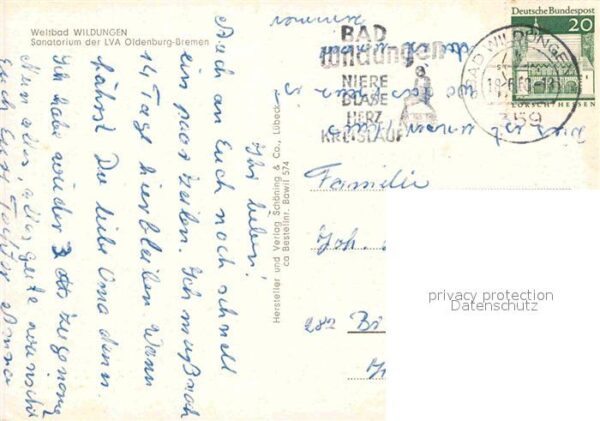Bad Wildungen Sanatorium der LVA Oldenburg Bremen – Bild 2
