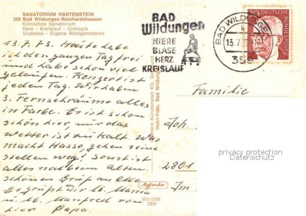 Reinhardshausen Sanatorium Hartenstein Swimming Pool – Bild 2