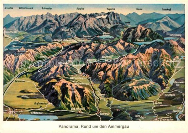 Bad Kohlgrub Panorama rund um den Ammergau aus der V