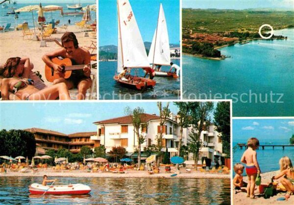 Bardolino Lago di Garda Hotel du Lac Badestrand Gardasee Segeln
