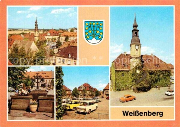 Weissenberg Sachsen Kirchturm Rathaus Marktbrunnen August B