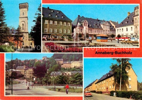 Annaberg-Buchholz Erzgebirge Pöhlberg Markt Blick nach Buchholz Frie
