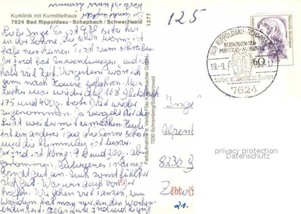 Schapbach Kurklinik Kurmittelhaus Ansicht vom Wal – Bild 2