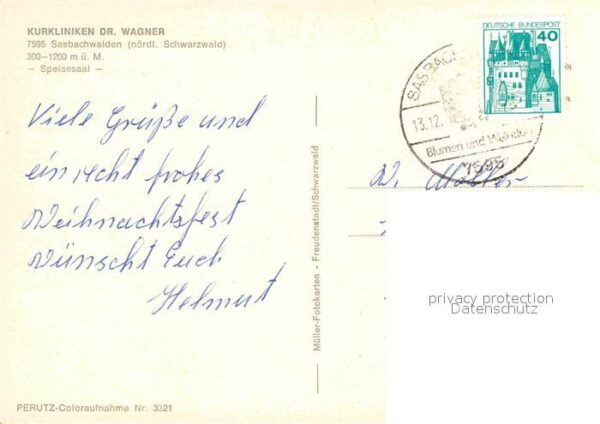 Sasbachwalden Kurkliniken Dr Wagner Speisesaal – Bild 2