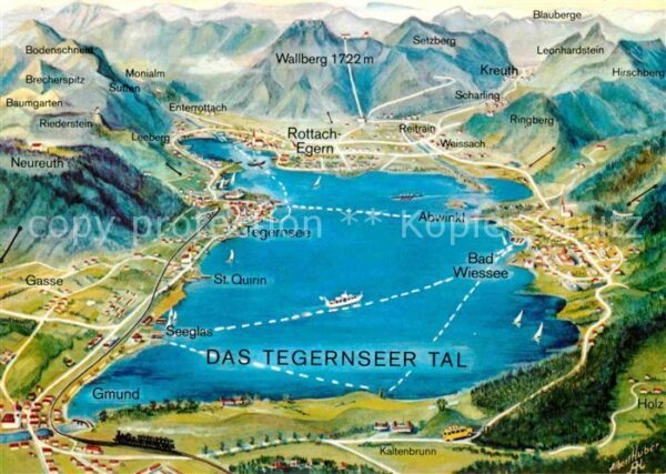 Tegernsee Tegernseer Tal und Umgebung mit Alpen a