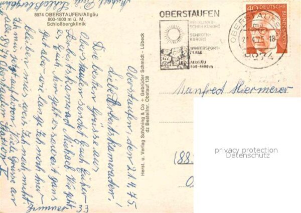 Oberstaufen Schlossbergklinik Winterpanorama Allgäu – Bild 2