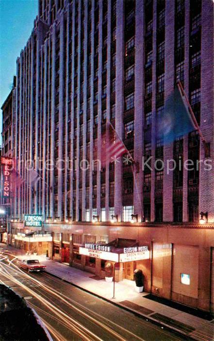 New York City Hotel Edison at night