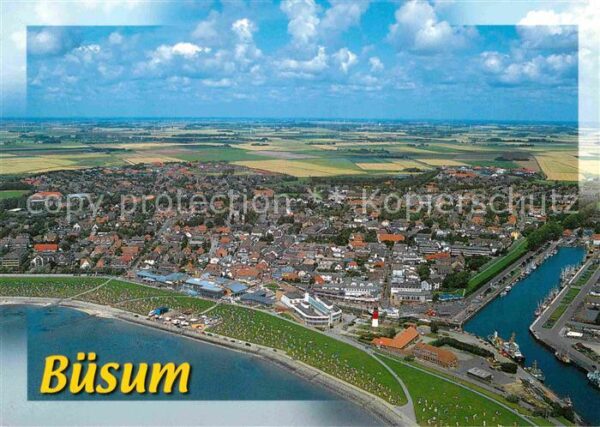 Buesum Nordseebad Hafen Strand Fliegeraufnahme