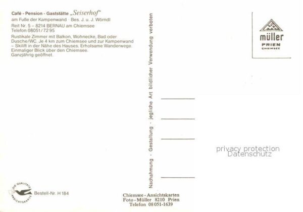 Bernau Chiemsee Cafe Pension Gaststätte Seiserhof Kampe – Bild 2