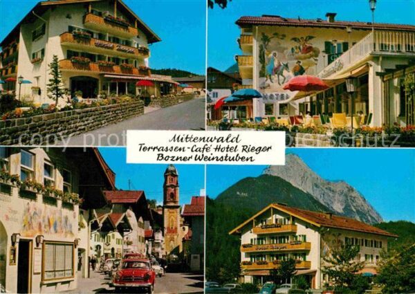 Mittenwald Bayern Terrassen Cafe Hotel Rieger Bozner Wein