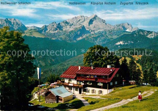 Garmisch-Partenkirchen Berggasthof Eckbauer gegen Hochblassen