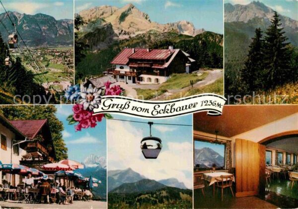 Garmisch-Partenkirchen Berggasthof Eckbauer Bergbahn Alpenpano