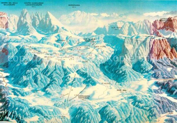 Kastelruth Suedtirol Seis und die Seiseralm aus der Vogelper