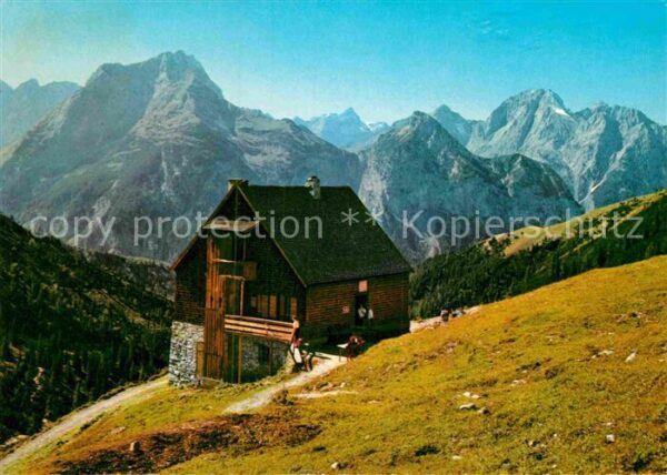 Pertisau Achensee Plumsjoch Hütte gegen Gamsjoch und Falk