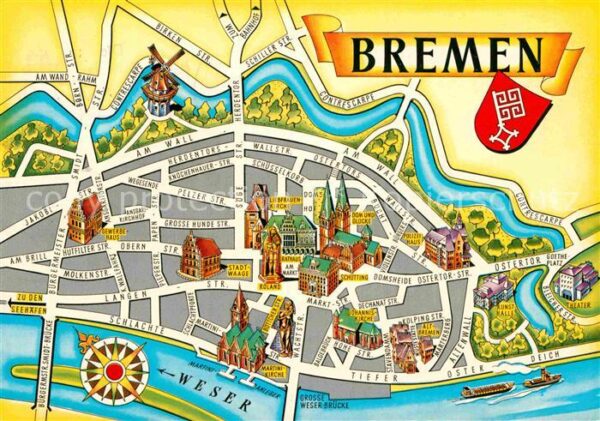 Bremen City Weser Stadtplan