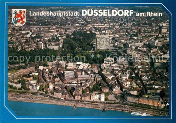Duesseldorf Landeshauptstadt am Rhein Fliegeraufnah