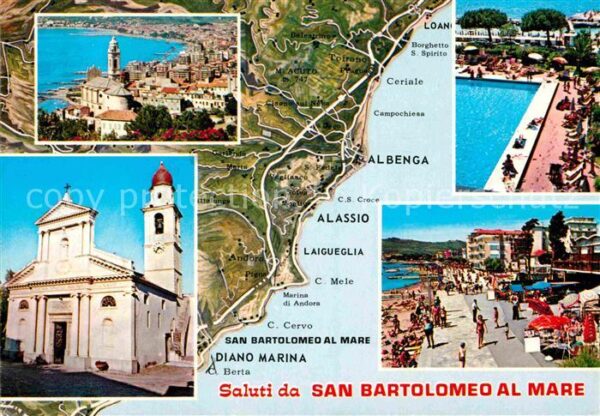 San Bartolomeo al Mare Panorama Küste Kirche Strandpromenade L