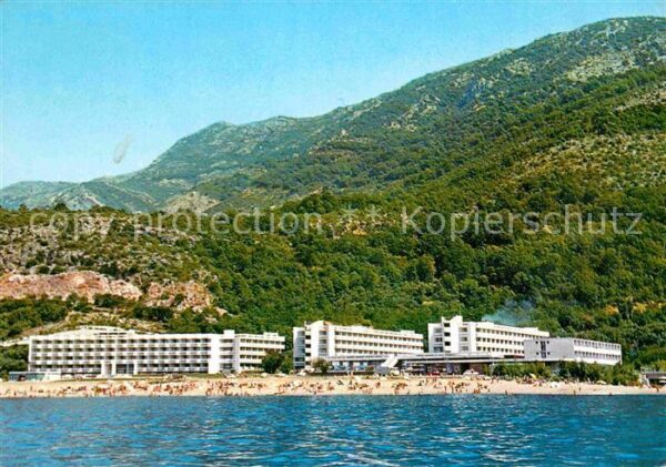 Sutomore Dalmatien Panorama Hotel Koralji Ansicht vom Meer