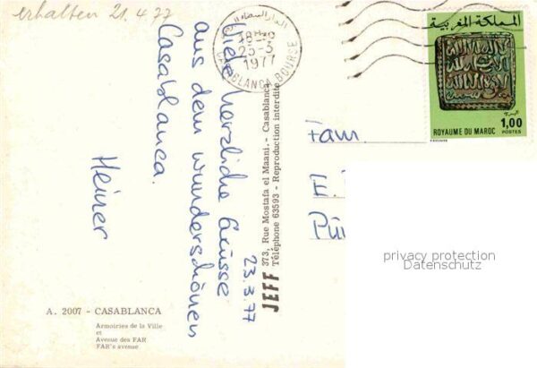 Casablanca Armoiries de la Ville et Avenue des FAR – Bild 2