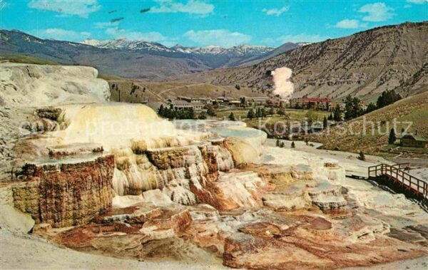 Yellowstone National Park Mammoth Hot Springs and terraces