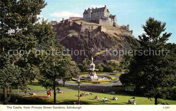 Edinburgh Scotland The Castle from Princess Street Gardens