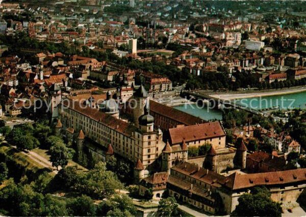Wuerzburg Festung Marienberg Fliegeraufnahme
