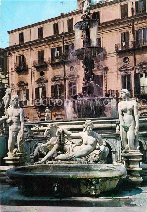 Palermo Sicilia Pretoria Brunnen Königin Johanna