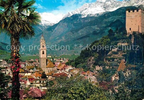 Merano Meran Panorama mit Pulverturm