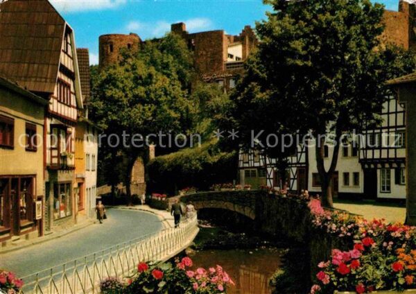 Bad Muenstereifel Am Entenmarkt mit Burgblick
