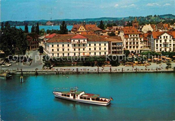 Lindau Bodensee Hafen mit Hotels Bayerischer Hof Seegar