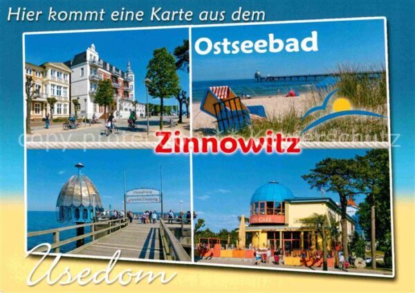 Zinnowitz Ostseebad Strassenpartie Strand Seebrücke Cafe
