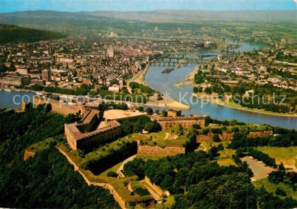 Koblenz Rhein Festung Ehrenbreitstein und Deutsches E