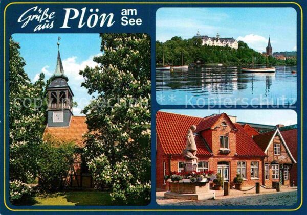 Ploen See Uhrturm Schloss Brunnen