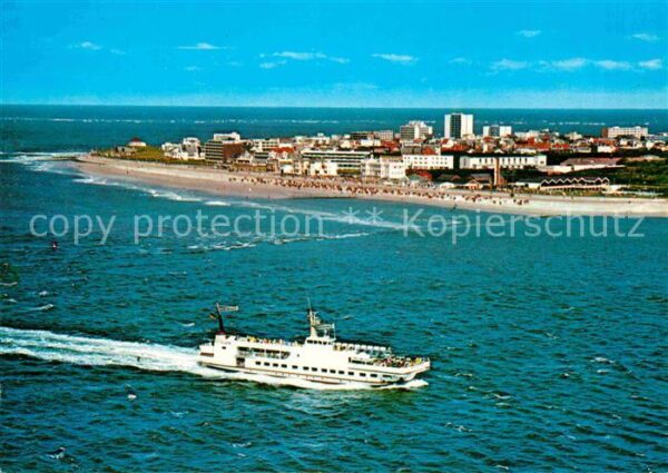 Norderney Nordseebad Fliegeraufnahme mit Fähre