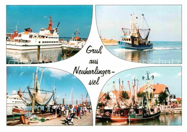 Neuharlingersiel Fähre Fischkutter Hafenpartien