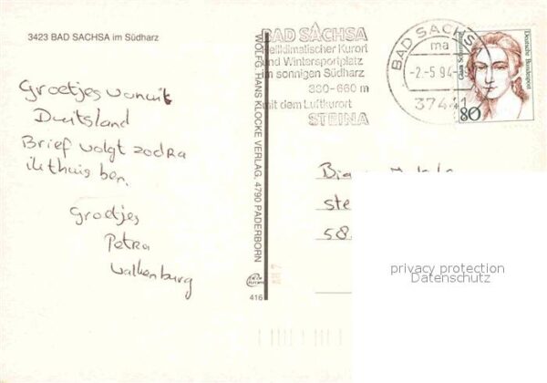 Bad Sachsa Harz Reichsbundheim Ortsansicht Rathaus Schm – Bild 2