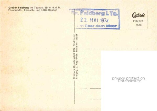 Grosser Feldberg Taunus Fernmelde TV und UKW Sender Fliegeraufn – Bild 2